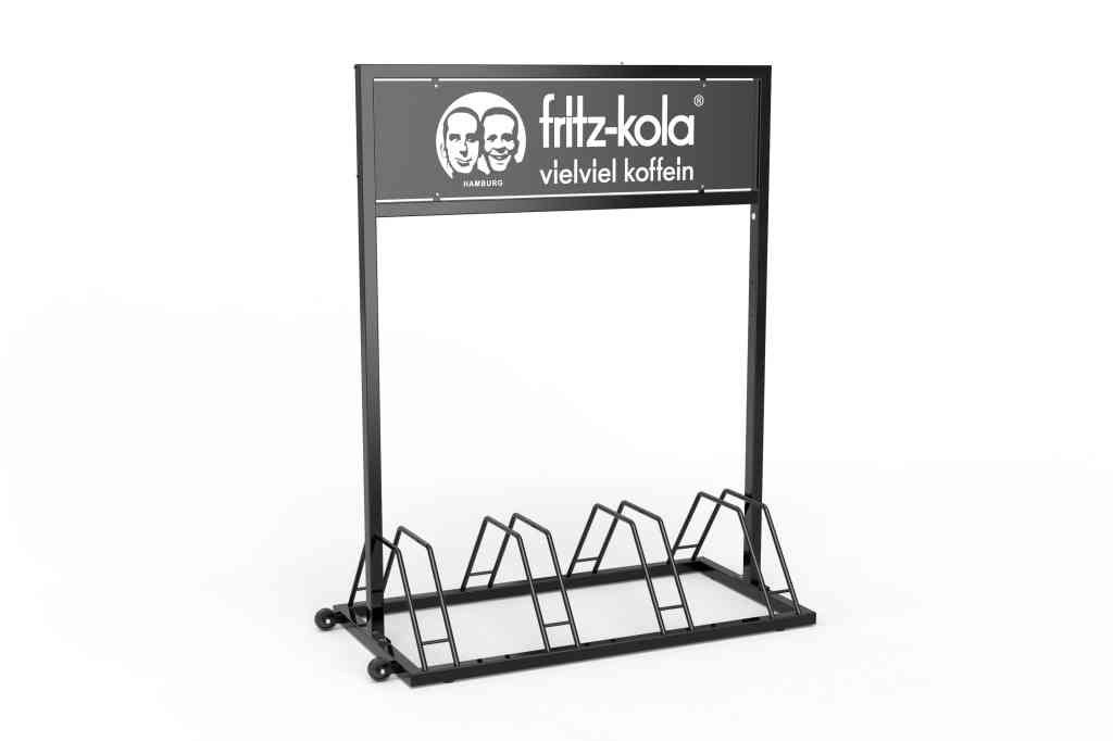 3er Werbe-Fahrradständer Mit Werbetafel - Grün 126x88cm Für Unternehmen